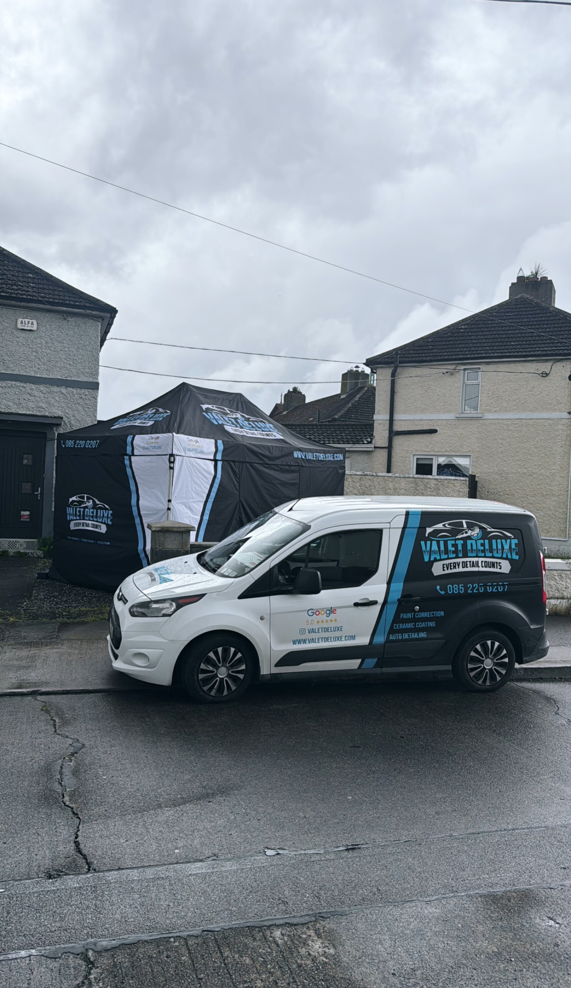 Valet Deluxe wrapped van and mobile setup in Dublin