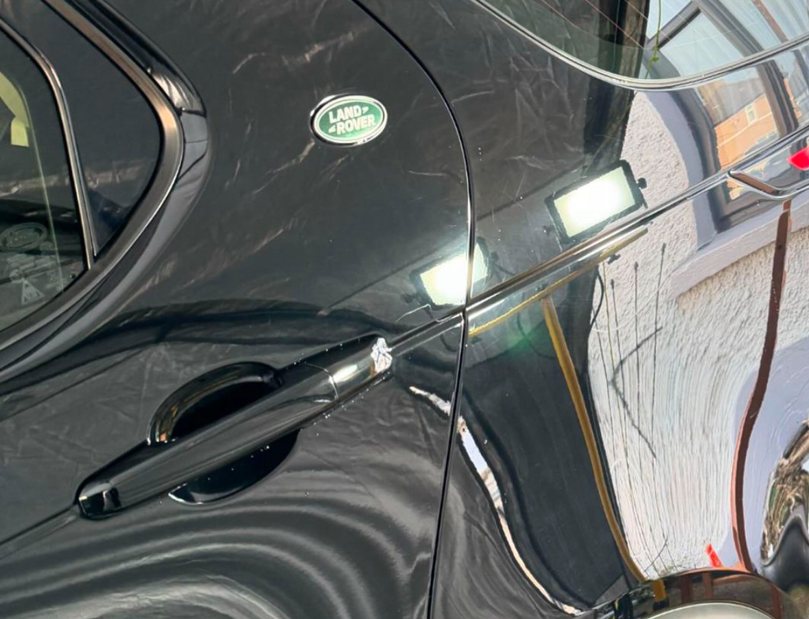 Car paint before correction - showing swirls and imperfections